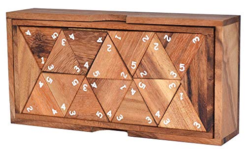 Knobelholz Triomino Number Dreiecksdomino Tridomino mit Zahlen Gesellschaftsspiel für 6 Spieler von Knobelholz.de