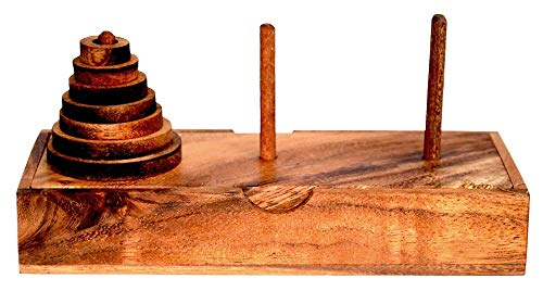Turm v Hanoi 7 rund, Knobelholz Konzentrationsspiel mit 7 runden Scheiben aus Holz, setze den Turm um Aber benutze nur 1 Scheibe, Pagoda Holzpuzzle, Knobelspiel, IQ Puzzle, Brain Teaser, Turm v Hanoi 7 rund, Knobelholz Konzentrationsspiel mit 7 runden Scheiben aus Holz, setze den Turm um Aber benutze nur 1 Scheibe, Pagoda Holzpuzzle, Knobelspiel, IQ Puzzle, Brain Teaser, von Knobelholz.de