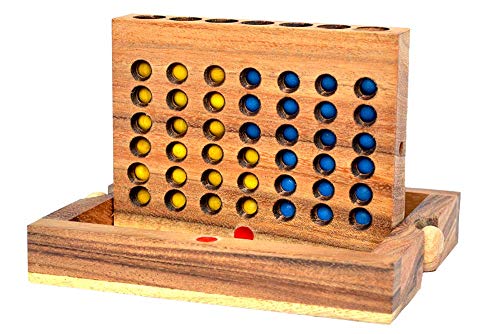 Vier in Einer Reihe Connect Four small Knobelholz Strategiespiel mit Holzkugeln für 2 Spieler Kinderspiel aus Holz Gesellschaftsspiel, Brettspiel von Knobelholz.de