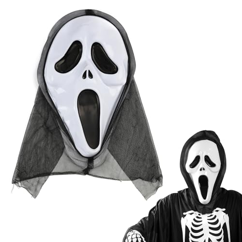 Halloween Ghostface Maske, Scream Maske Kostümmaske, für Herren & Damen als Kostüm für Halloween, für Karneval, Fasching Halloween Ghostface Maske, Scream Maske Kostümmaske, für Herren & Damen als Kostüm für Halloween, für Karneval, Fasching von Knocery