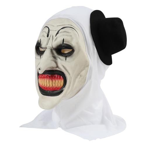 Knocery Maske The Clown für Halloween, Gruselig, Stoffbezug, atmungsaktiv, verstellbar, ein absolutes Must-have für alle Horror-Fans, Mini-Zylinder macht Knocery Maske The Clown für Halloween, Gruselig, Stoffbezug, atmungsaktiv, verstellbar, ein absolutes Must-have für alle Horror-Fans, Mini-Zylinder macht von Knocery