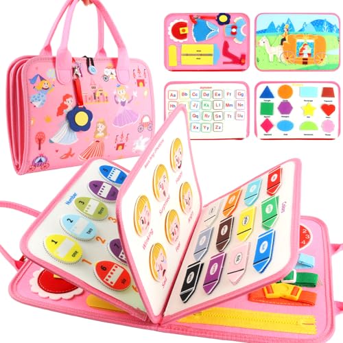 Knoiuao Busy Board - Montessori Aktivitätsboard, Motorikspielzeug für Mädchen, Baby Sensorik Lernspielzeug ab 3-6 Jahre von Knoiuao