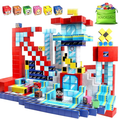 219 Pcs Magnetische Bausteine, 2.5CM/Pcs Magnetic Building Blocks, Build Magnet Welt Set für Jungen und Mädchen, Montessori Bausteine Spielzeug, Geschenke für Kinder im Alter von 3 4 5 6 7 8 Jahren von Knoiuao