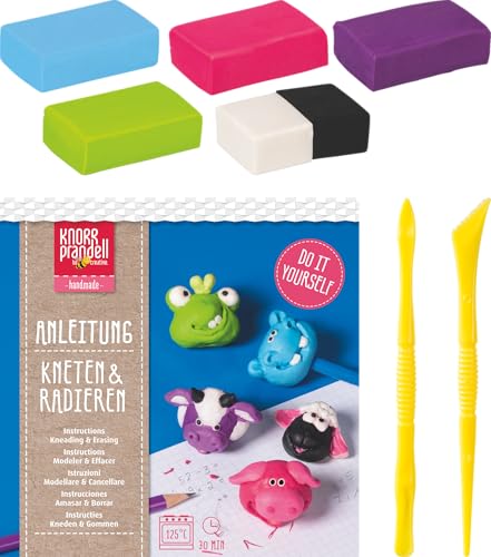 KNORR prandell Bastel-Set Kneten & Radieren „Funny Animals“ | 100 g von Knorr Prandell