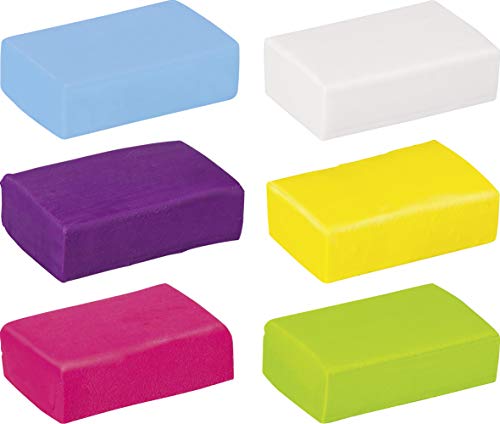 Knorr prandell 212159051, Modelliermassen-Set (6x20g), Colorpack Fun, Kneten & Radieren mit den Farben weiß, zitrone, pink, violett, hellblau, hellgrün von Knorr Prandell