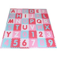 Knorrtoys 21020 - Puzzlematte Alphabet + Zahlen pink-rosa, Gesamtgröße: 180x180cm, Schaumstoff von Knorrtoys