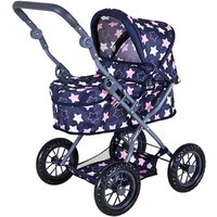 Knorrtoys 63443 - Puppenwagen First Princess Star Blue Pink, klappbar, Schieberhöhe: 40-66cm von Knorrtoys