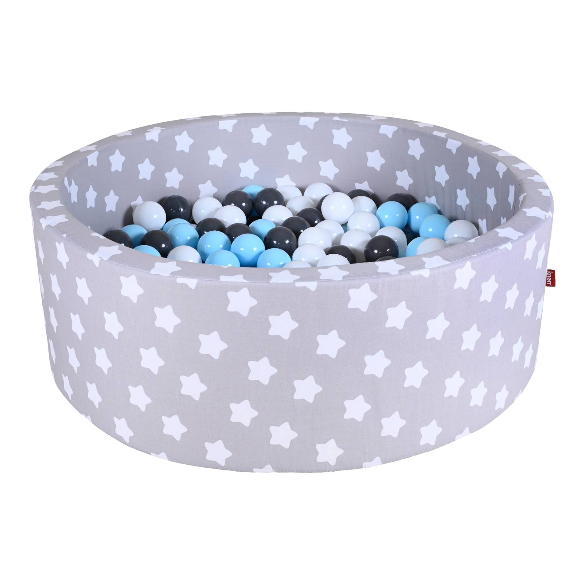 Knorrtoys Bällebad soft - Grey white stars mit 300 Bällen von Knorrtoys