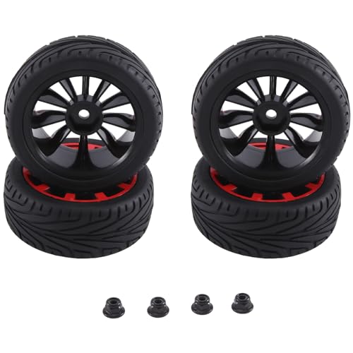 Knoruley 4 Stück 12-Mm-Sechskantfelgen und Gummireifen mit Einem Außendurchmesser Von 2,59 für RC 1/10 On-Road-Tourenwagen-Ersatzteile D von Knoruley