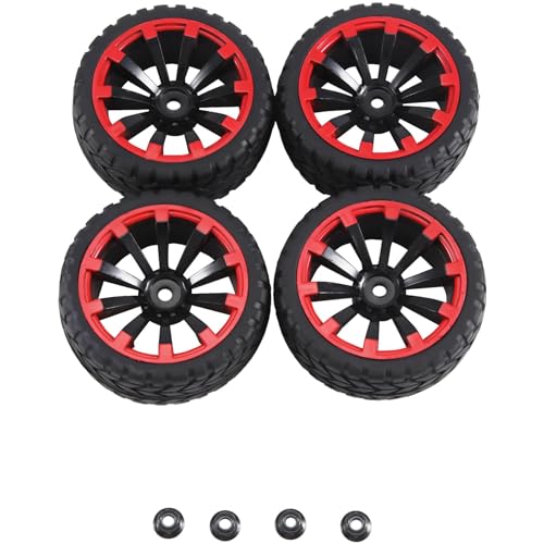 Knoruley 4 Stück 12-Mm-Sechskantfelgen und Gummireifen mit Einem Außendurchmesser Von 2,59 für RC 1/10 On-Road-Tourenwagen-Teilezubehör A von Knoruley