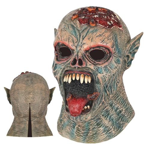 Knowlife Horror Kopf Gruselmaske - Halloween Verkleidung Kapuzen - Rollenspiel Requisiten Kostümzubehör Für Feste Gruselhäuser Freizeitparacks Auftritte Und Außeneinsätze Von Profis von Knowlife