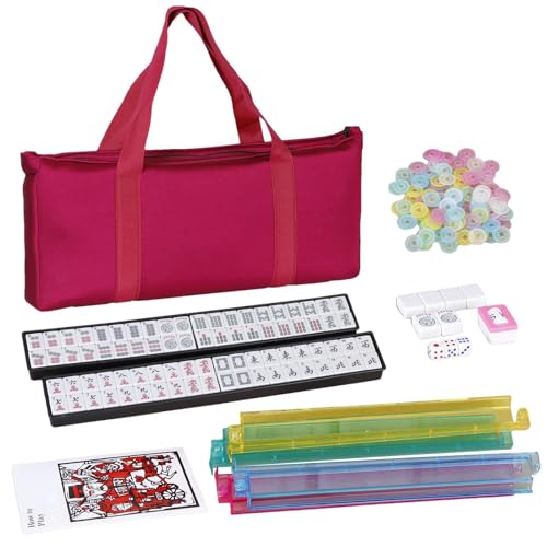 Knowlife US Mahjong Spieleset | Kompaktes Mahjong Set Mit Praktischem Tragebeutel | Vollständiges Tragbares Mah Jongg Spielzubehör Für Senioren Frauen Anfänger & Erwachsene von Knowlife