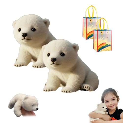 Knubbuf The Polar Pal – The Plush That Calms You in Seconds, Ultra-Soft Fur, Interactive, Realistic Polar Bear Plush Toy, for Children and Adults (2Pcs) von Knubbuf