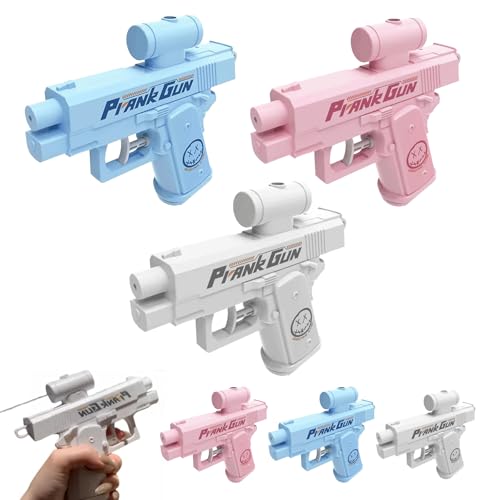Prank Two-Way Water Gun, Prank Water Gun with Backsplash Effect, Wasser Spritzt Hin und Her, Kreatives Sommerspiel im Freien/im Park, Kampfspielzeug-Wasserpistole (Weiß +Pink+Blau) von Knubbuf