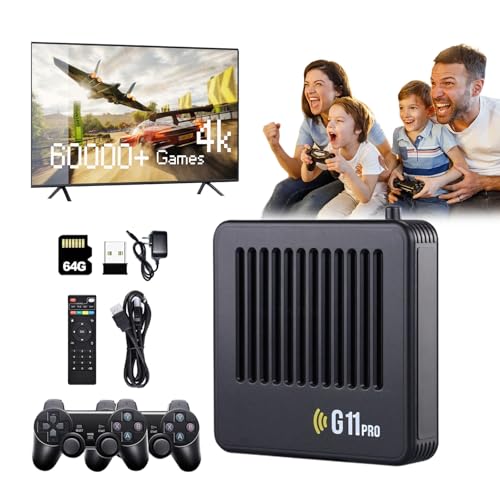Retrowave G11 Pro, G11 Pro Konsole, 4k Retro Game Console for TV, 256gb 60000+ Games, Plug & Play Video Games, Retro Console Supports 40+ Emulators with 2 Wireless Dual Controllers (30.000 Spielen) von Knubbuf