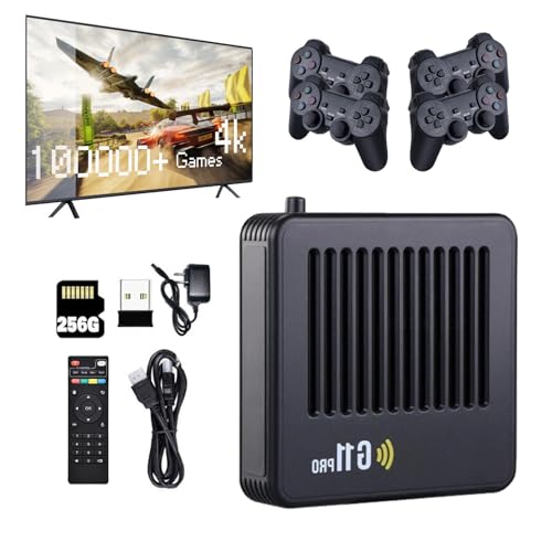 Retrowave G11 Pro, g11 pro Konsole, g11 pro Game Box Konsole, 4k 100.000, Retro spielekonsole, Plug & Play Video Games with 2/4 Wireless Dual Controllers (256G+4 Controllers) von Knubbuf