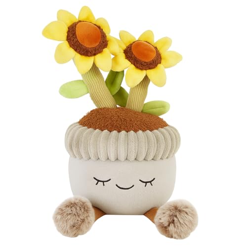 Knuffis Plüsch Pflanze Plüschtier Blume Plüsch Sonnenblume Puppe Stoff Pflanzen Plüschfigur Deko von Knuffis