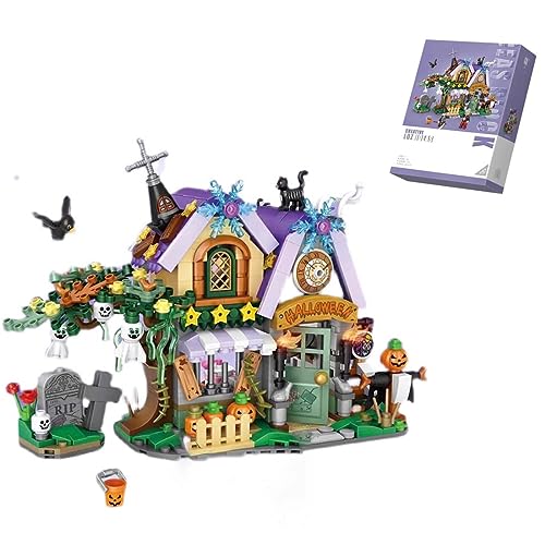 KoDeer Halloween Bausatz, 783 Teilen Halloween Haus Klemmbausteine Set, Mini Bausteine Nicht Kompatibel mit Lego von KoDeer