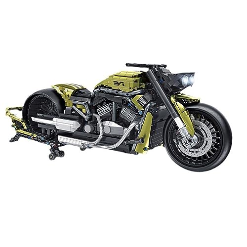 KoDeer Technik Motorrad Bausatz, 2427 Teile Rennmotorrad Klemmbausteine Set für Gespenst der Nacht, Bausteine Kompatibel mit Lego von KoDeer