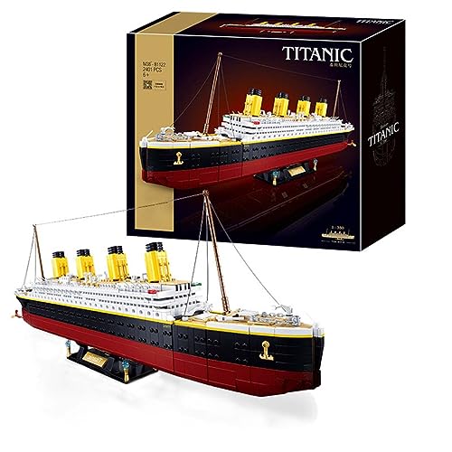 KoDeer Technik Schiff Bausatz, 2401 Teile Passagierdampfer Bausatz für Titanic Modellbausatz, Bausteine Kompatibel mit Lego von KoDeer