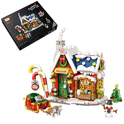 KoDeer Weihnachten Bausatz, 788 Teilen Weihnachtshaus Klemmbausteine Set, Mini Bausteine Nicht Kompatibel mit Lego von KoDeer