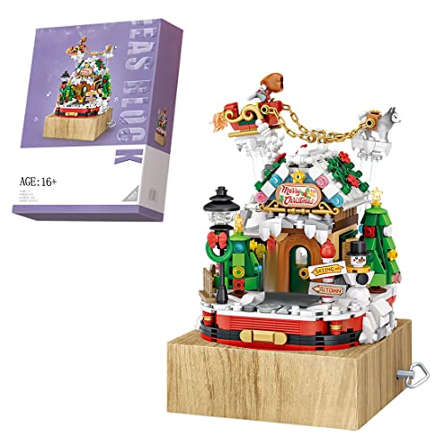KoDeer Weihnachten Bausatz, 979 Teilen Weihnachtshaus Musikbox Klemmbausteine Set, Mini Bausteine Nicht Kompatibel mit Lego von KoDeer