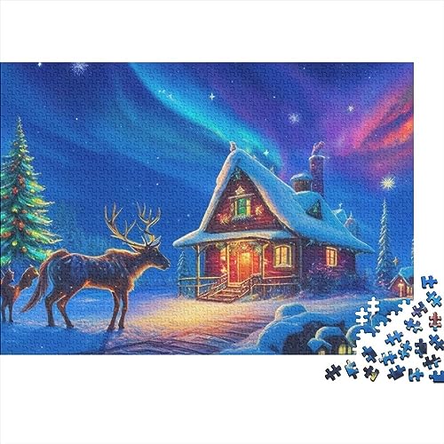 1000 Teile Puzzle Weihnachtsstadt für Erwachsene Heiligabend Aurora Dauerhafte Herausforderungsstufe: hart von KoNsev