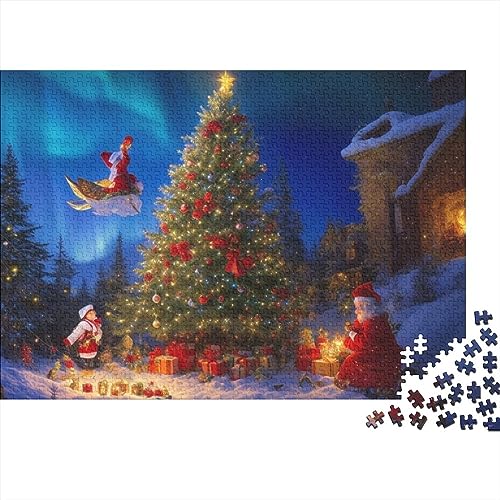 1000 Teile Puzzle Weihnachtsstadt für Erwachsene Heiligabend Aurora Dauerhafte Herausforderungsstufe: hart von KoNsev