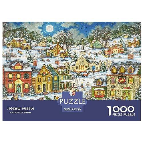 1000 Teile Puzzle Weihnachtsstadt für Erwachsene Weihnachtshaus Familie Aktivität Intellektuelle Bildung von KoNsev