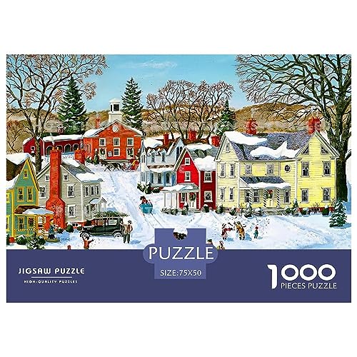 1000 Teile Puzzle Weihnachtsstadt für Erwachsene Weihnachtshaus Familienaktivität herausforderndes Spiel, Level: hart von KoNsev