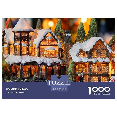 1000 Teile Puzzle Weihnachtsstadt für Erwachsene Weihnachtshaus Herausforderung Spiel Unmögliche Herausforderungen Herausforderungsstufe: hart von KoNsev