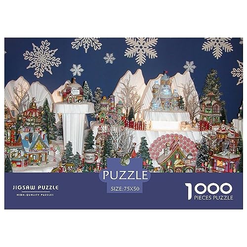 1000 Teile Puzzle für Erwachsene Weihnachtsstadt Herausforderung Spiel Weihnachtshaus Familienaktivität Unmögliche Herausforderungen für Erwachsene von KoNsev