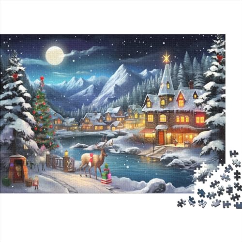 1000 Teile Puzzlespiel Weihnachtshaus für Erwachsene Weihnachtsstadt Langlebige Lernspiele Herausforderungsstufe: hart von KoNsev