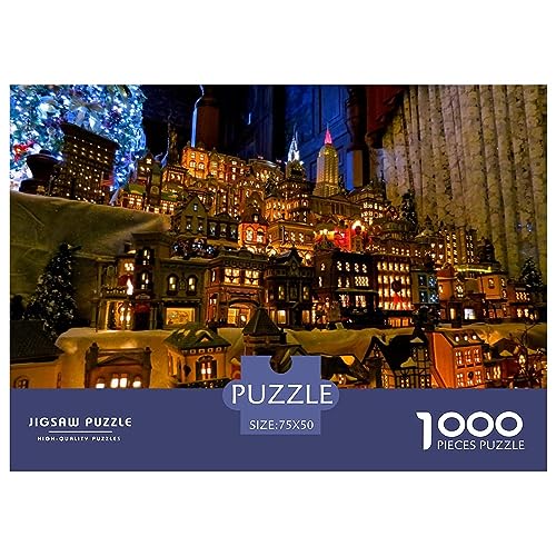 1000 Teile Puzzlespiel Weihnachtsstadt für Erwachsene Weihnachtshaus Langlebige Lernspiele Herausforderungsstufe: hart von KoNsev