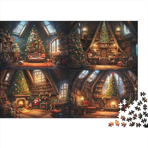300 Teile Puzzlespiel Weihnachtshaus für Erwachsene Weihnachtsstadt Langlebige Lernspiele Herausforderungsstufe: hart von KoNsev