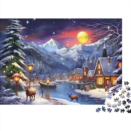 300 Teile Puzzlespiel Weihnachtshaus für Erwachsene Weihnachtsstadt Langlebige Lernspiele Herausforderungsstufe: hart von KoNsev