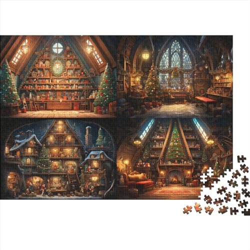 300 Teile Puzzlespiel Weihnachtshaus für Erwachsene Weihnachtsstadt Pädagogische Unmögliche Herausforderungen von KoNsev