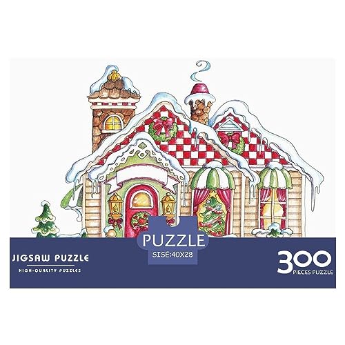 300 Teile Puzzlespiel Weihnachtsstadt für Erwachsene Weihnachtshaus Langlebige Lernspiele Herausforderungsstufe: hart von KoNsev