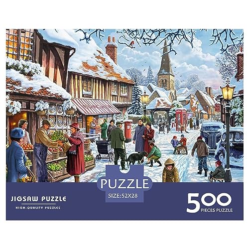 500 Teile Puzzle Weihnachtsstadt für Erwachsene Weihnachtshaus Langlebige Herausforderungsstufe: hart von KoNsev