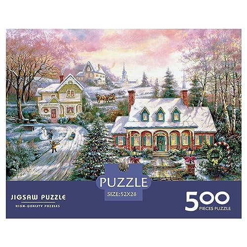 500 Teile Puzzle Weihnachtsstadt für Erwachsene Weihnachtshaus Langlebige Herausforderungsstufe: hart von KoNsev