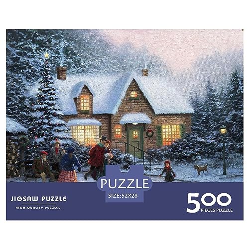 500 Teile Puzzlespiel Weihnachtsstadt für Erwachsene Weihnachtshaus Langlebige Lernspiele Herausforderungsstufe: hart von KoNsev