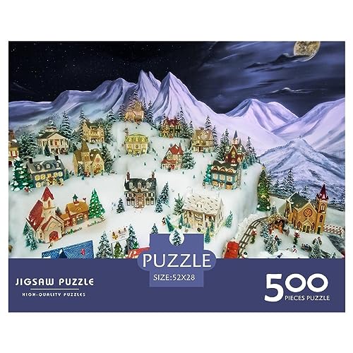 500 Teile Puzzlespiel Weihnachtsstadt für Erwachsene Weihnachtshaus Langlebige Lernspiele Herausforderungsstufe: hart von KoNsev