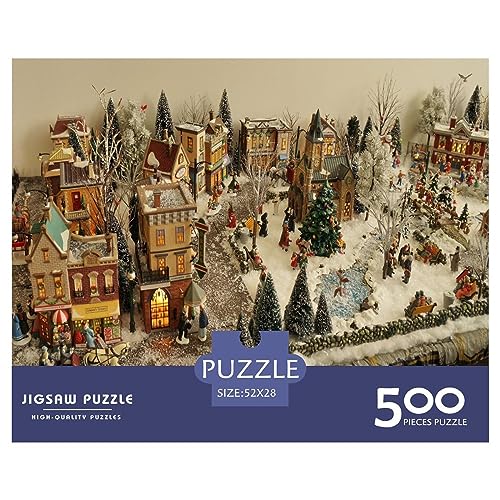 500 Teile Puzzlespiel Weihnachtsstadt für Erwachsene Weihnachtshaus Langlebige Lernspiele Herausforderungsstufe: hart von KoNsev