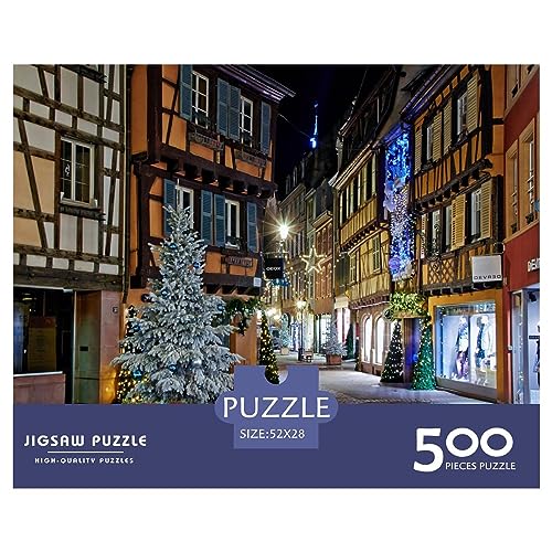 500 Teile Puzzlespiel Weihnachtsstadt für Erwachsene Weihnachtshaus Pädagogische Unmögliche Herausforderungen von KoNsev
