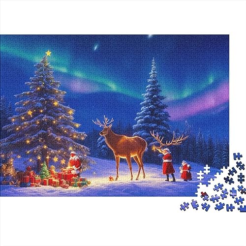 Christmas Eve Aurora 300-teiliges Puzzle für Erwachsene, 300 Teile, Weihnachtsstadt, Erwachsenenpuzzle, Familienspiele, unmögliche Herausforderungen von KoNsev
