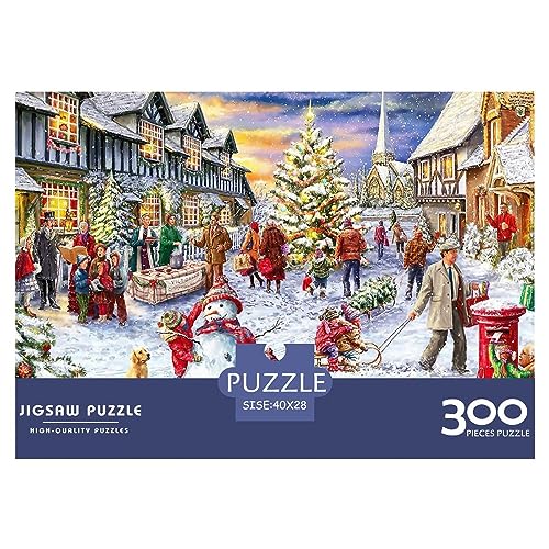 Christmas Town 300 Teile Weihnachtshaus-Puzzles für Erwachsene Puzzles 300 Teile, Impossible Challenges von KoNsev