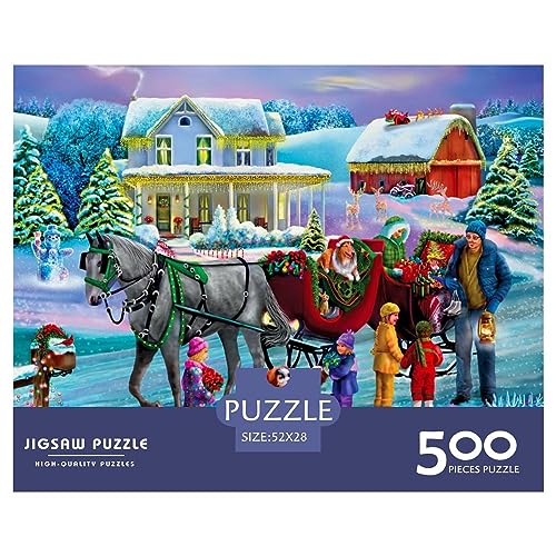 Christmas Town 500 Teile Weihnachtshaus-Puzzles für Erwachsene Puzzles 500 Teile, Impossible Challenges von KoNsev