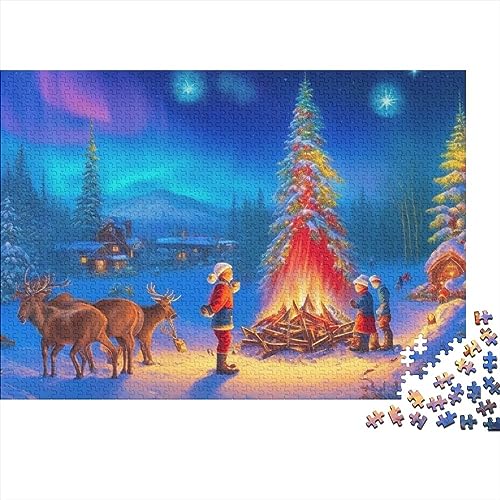 Christmas Town Puzzle für Erwachsene, 1000 Teile, Puzzles für Erwachsene, herausforderndes Spiel, Heiligabend, Aurora, unmögliche Herausforderungen von KoNsev