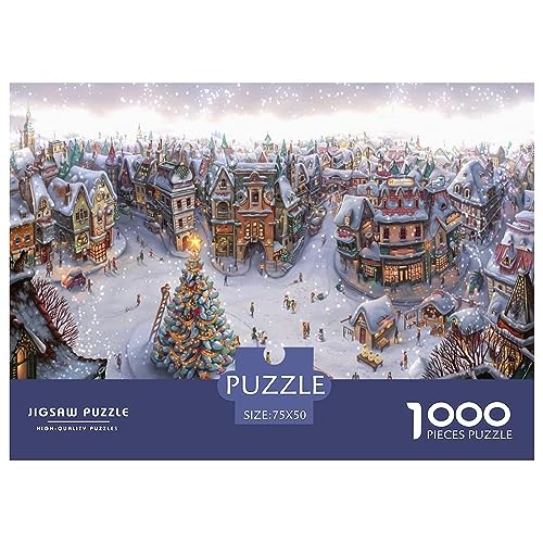 Christmas Town Puzzles für Erwachsene 1000 Teile - Puzzles für Erwachsene - Herausforderndes Spiel - Weihnachtshaus, Impossible Challenges von KoNsev