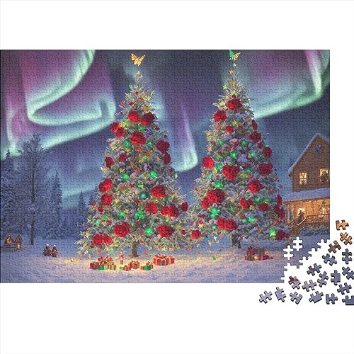 Christmas Town Puzzlespiel 1000 Teile für Erwachsene Heiligabend Aurora herausforderndes Spiel für Erwachsene, Level: hart von KoNsev
